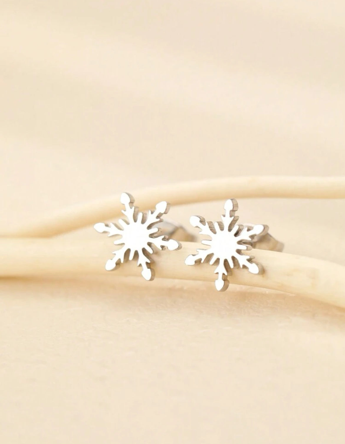 Beautiful Silver Snowflake Studs