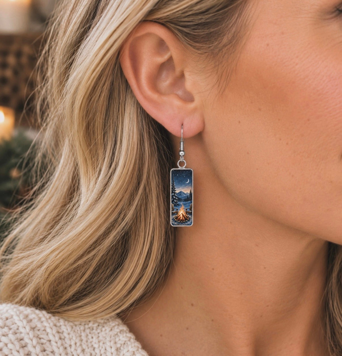 Fireside Mountain Night Earrings