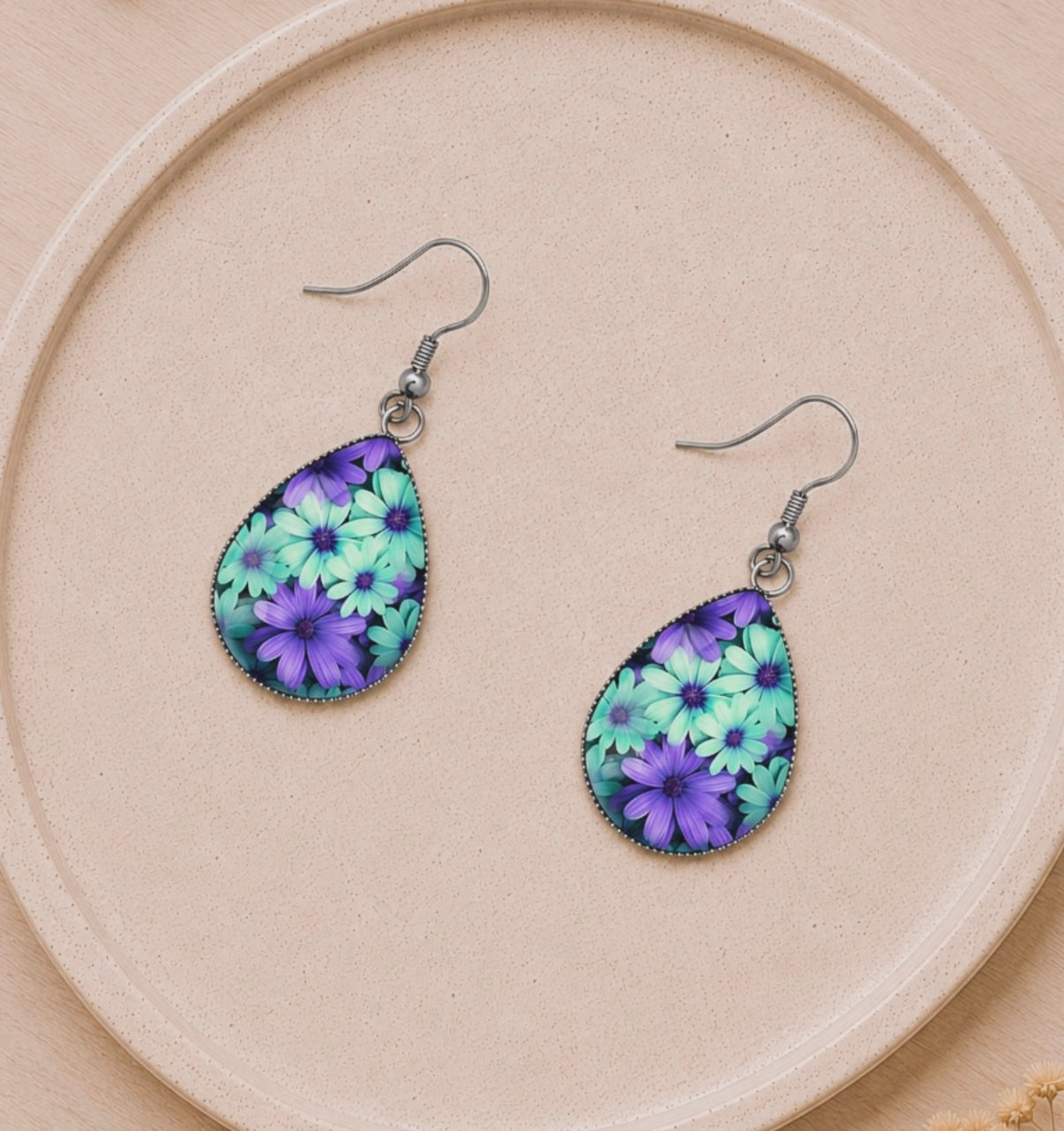 Twilight Wildflower Teardrop Earrings
