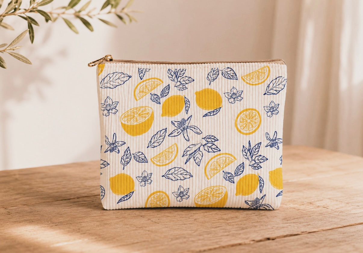 Lemon and Leaves Toiletry/Cosmetic Bag