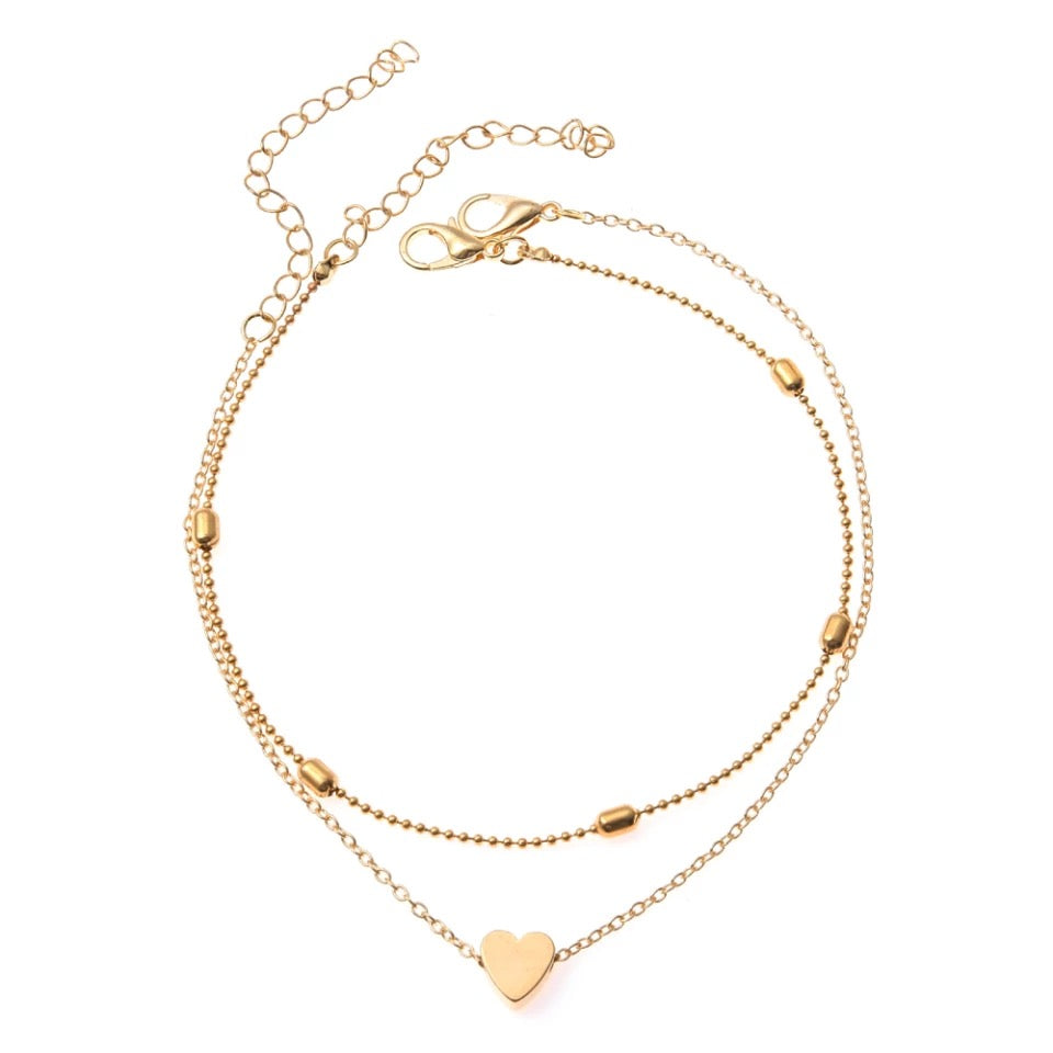 Gold Hearts Anklet