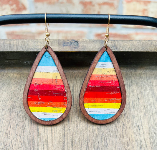 Bahama Mama Wooden Drop Earrings