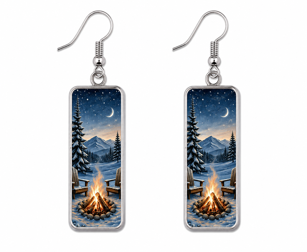 Fireside Mountain Night Earrings