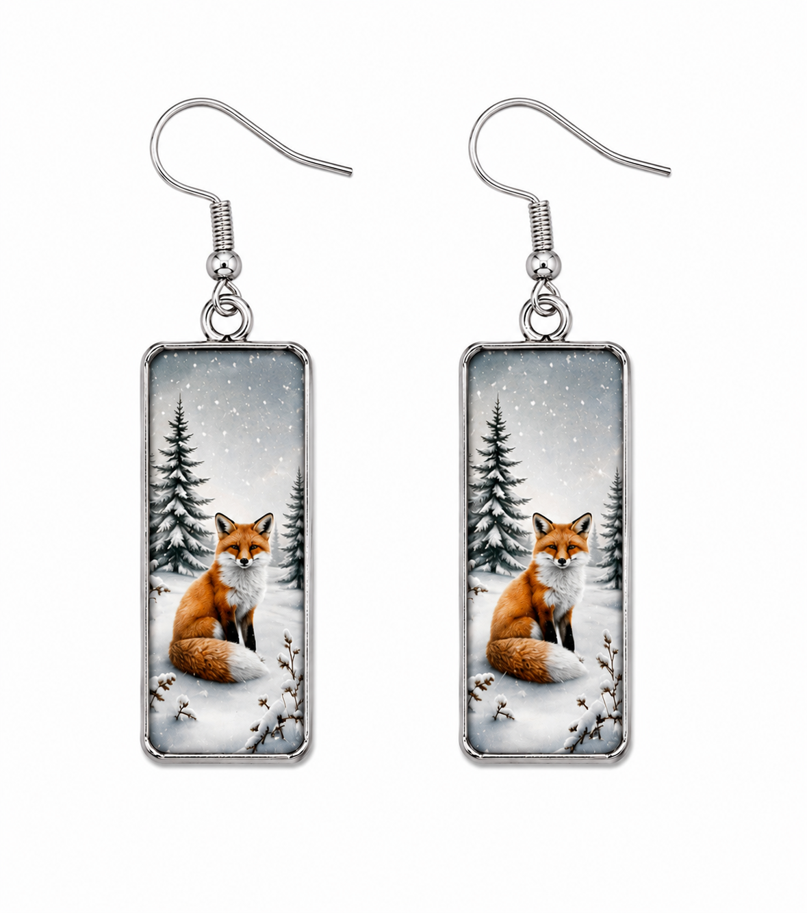 Snowy Woodland Fox Earrings