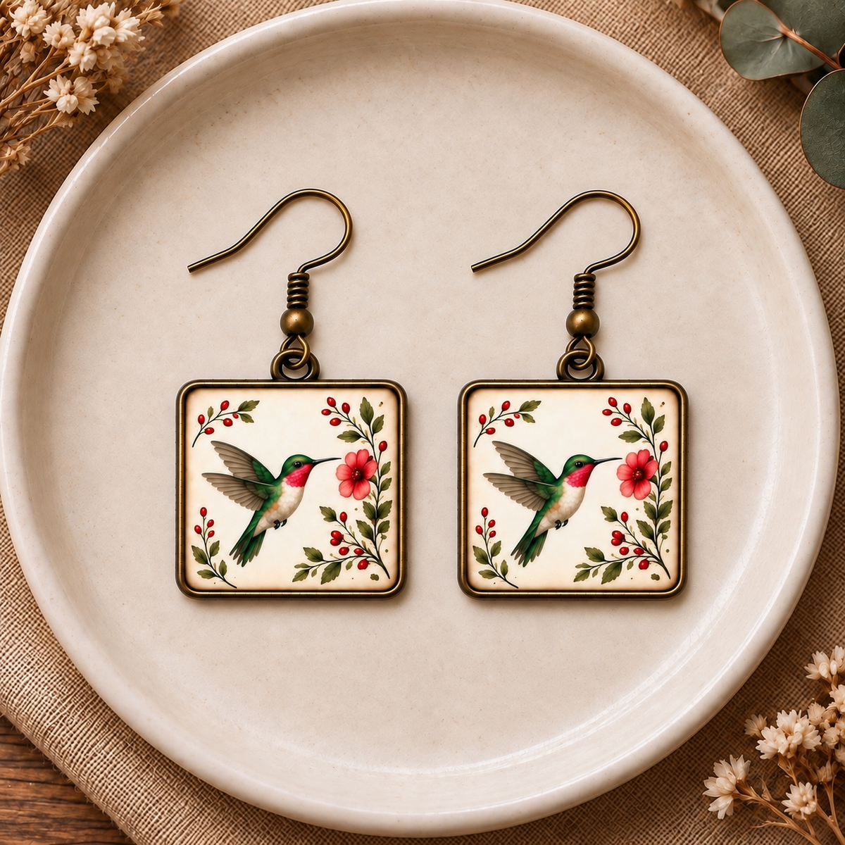 Hummingbird Garden Earrings