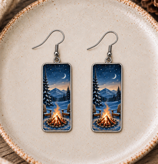 Fireside Mountain Night Earrings