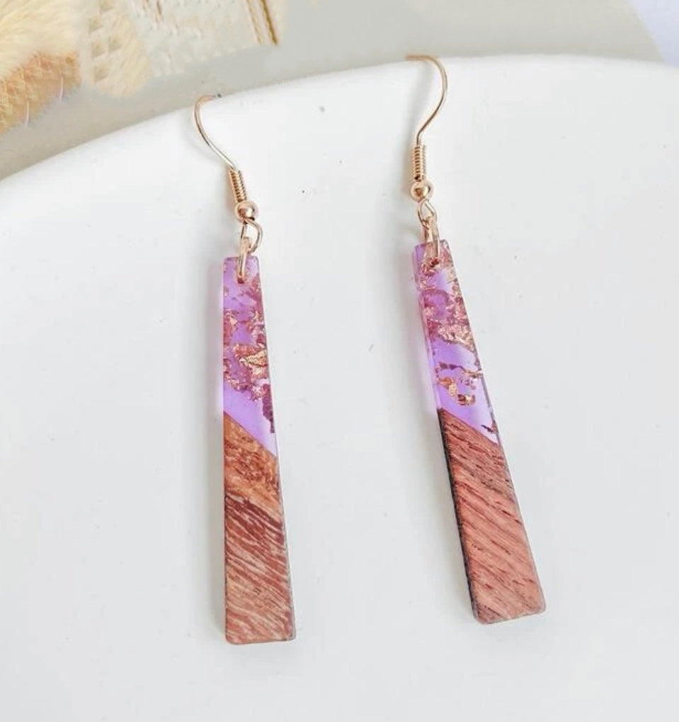 Gorgeous Wood and Purple Resin with Gold Flecks