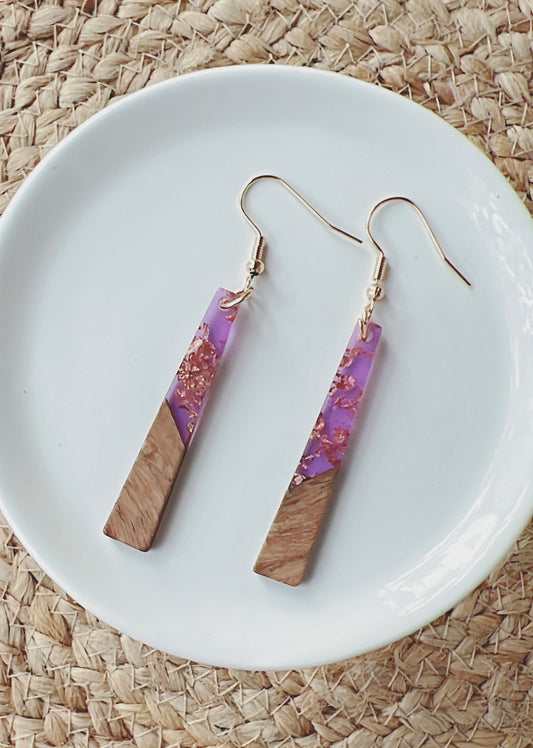 Gorgeous Wood and Purple Resin with Gold Flecks