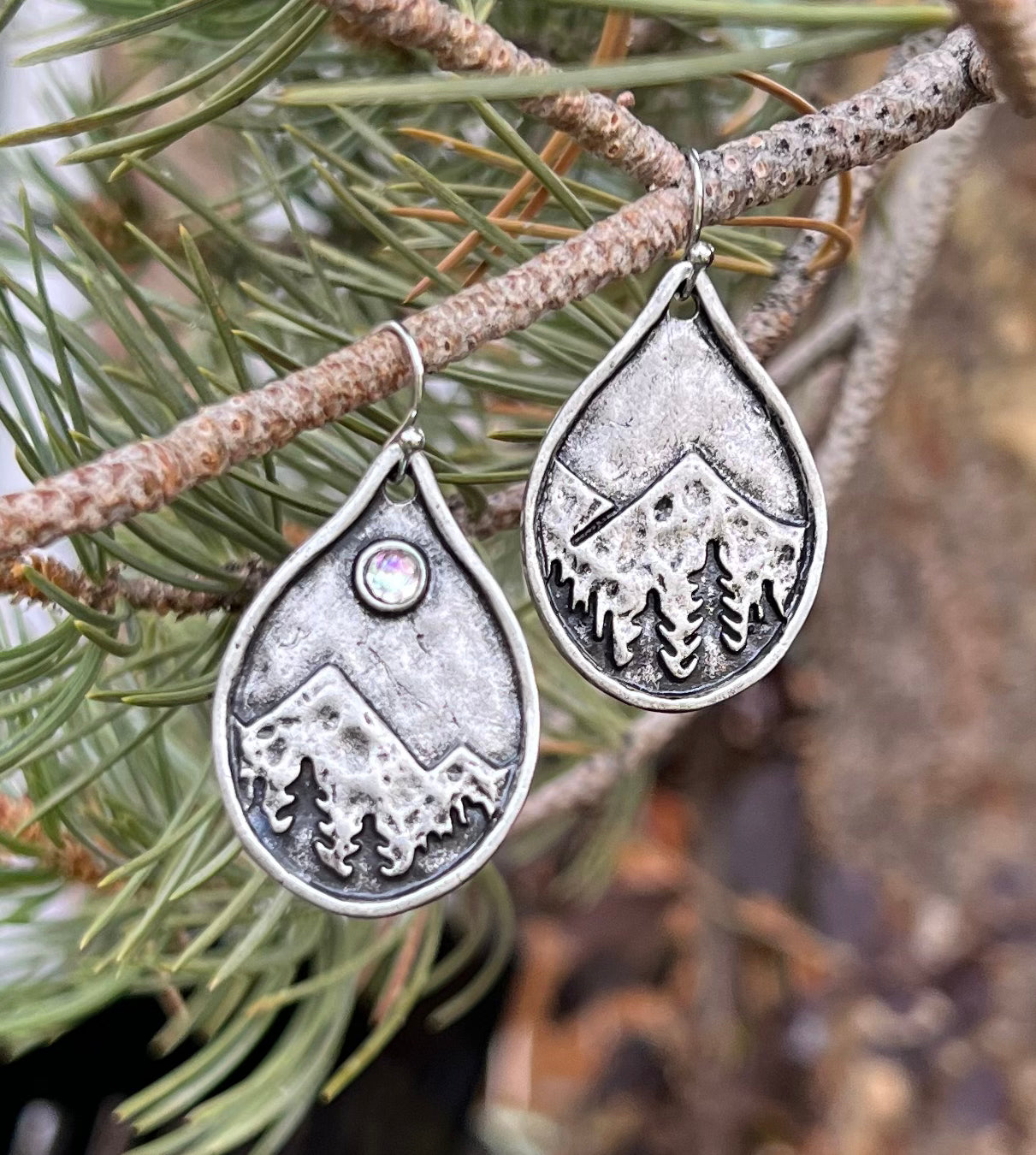 Moonlit Mountain Peak Earrings