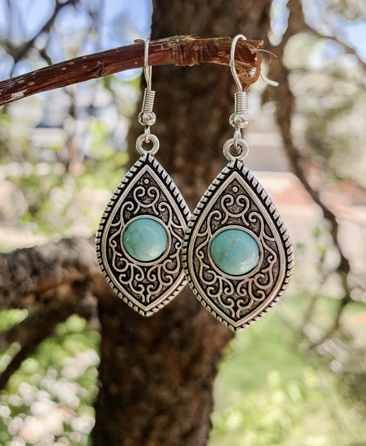 Beautiful Silver with Turquoise Stone Earrings