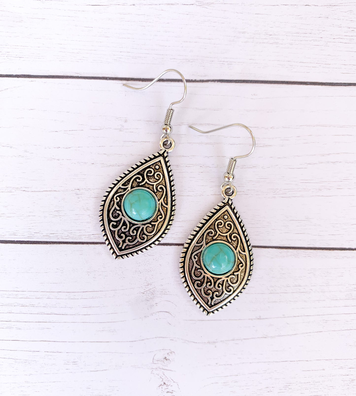 Beautiful Silver with Turquoise Stone Earrings