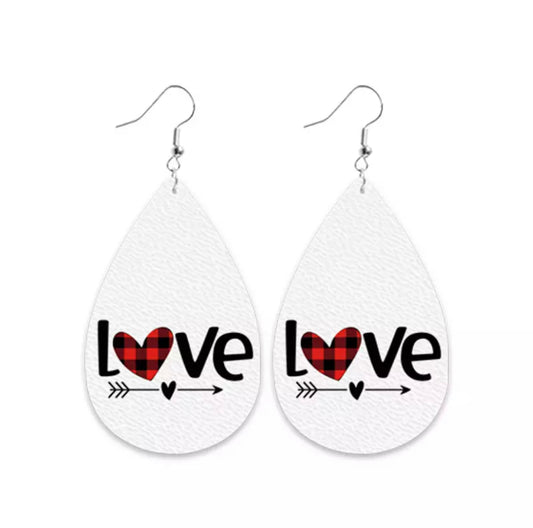 Leather "LOVE" Drop Earrings