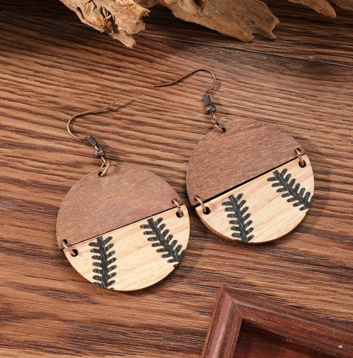 Beautiful Wooden Sports Drop Earrings